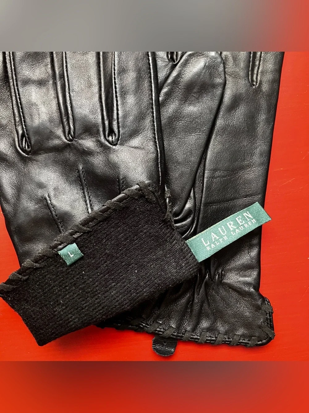 Ralph Lauren Black Leather Gloves